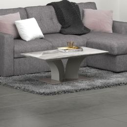 Napoli Coffee Table by Inspire w/ Faux Marble Top - Light Grey
