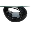 High Gloss Black Coffee Table with Oval Glass Top