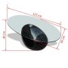 High Gloss Black Coffee Table with Oval Glass Top