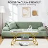 2-Tier Faux Marble Coffee Table w/ Marble Top & Metal Frame