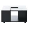 Modern UV High-Gloss Marble 2-Layer Coffee Table w/ Casters & Removable Tray