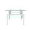 Modern White Tempered Glass Coffee Table by New Space