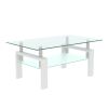 Modern White Tempered Glass Coffee Table by New Space