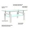 Modern White Tempered Glass Coffee Table by New Space