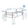 Modern White Tempered Glass Coffee Table by New Space