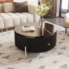 Modern 31.5'' Round Coffee Table by Yeah Depot w/ 2 large Drawers