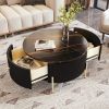 Modern 31.5'' Round Coffee Table by Yeah Depot w/ 2 large Drawers