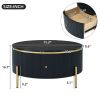 Modern 31.5'' Round Coffee Table by Yeah Depot w/ 2 large Drawers