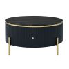 Modern 31.5'' Round Coffee Table by Yeah Depot w/ 2 large Drawers