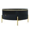 Modern 31.5'' Round Coffee Table by Yeah Depot w/ 2 large Drawers