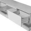 Modern 51.18-Inch White TV Stand w/ LED Lights & High Glossy Front