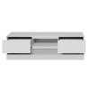 Modern 51.18-Inch White TV Stand w/ LED Lights & High Glossy Front