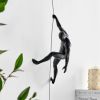 Climbing Couple Set of Two Wall Sculptures, Matte Black & Gold