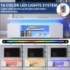 TV Stand for 70-Inch LED TV with Large Sliding Drawer & Side Cabinet for Living Room (White)