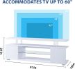 TV Stand for 70-Inch LED TV with Large Sliding Drawer & Side Cabinet for Living Room (White)