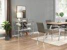 3-Tier Kitchen Bar Cart with Tempered Glass Shelves and Chrome-Finished Metal Frame