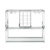 3-Tier Kitchen Bar Cart with Tempered Glass Shelves and Chrome-Finished Metal Frame