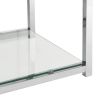 3-Tier Kitchen Bar Cart with Tempered Glass Shelves and Chrome-Finished Metal Frame
