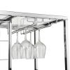 3-Tier Kitchen Bar Cart with Tempered Glass Shelves and Chrome-Finished Metal Frame