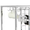 3-Tier Kitchen Bar Cart with Tempered Glass Shelves and Chrome-Finished Metal Frame
