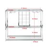 3-Tier Kitchen Bar Cart with Tempered Glass Shelves and Chrome-Finished Metal Frame