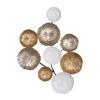 Metal Contemporary Wall Decor Accent - Golden/White