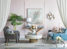 Metal Contemporary Wall Decor Accent - Golden/White