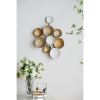 Metal Contemporary Wall Decor Accent - Golden/White