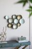 Metal Contemporary Wall Decor Accent - Golden/White