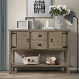 48-Inch Solid Wood Retro Style Console Table by Yeah Depot (Rustic)