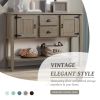 48-Inch Solid Wood Retro Style Console Table by Yeah Depot (Rustic)