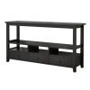 3 Tier Vintage Solid Console Table w/ 3 Drawers & Shelves by  InQ Boutique (Black)