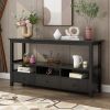 3 Tier Vintage Solid Console Table w/ 3 Drawers & Shelves by  InQ Boutique (Black)