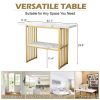 Modern 42-Inch Console Table w/ Geometric Metal Legs & Faux Marble (Gold & White)