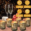 Gold Mercury Glass Votive Tealight Candle Holders (Set of 24)