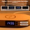 Wireless Charging LED Desk Lamp with Clock