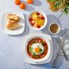 White/Gold 30-Piece Porcelain Dinnerware Set