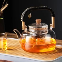 Gianxi Heat-Resistant Glass Tea Pot w/  Weave Handle