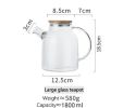 1.8L Borosilicate Heat-Resistant Clear Glass Teapot
