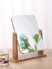 Rotating Magnifying Makeup Mirror w/ Natural Wood Stand