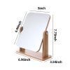 Rotating Magnifying Makeup Mirror w/ Natural Wood Stand