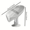 Leaf-Shaped Soap Holder with Suction Cup Base-Green