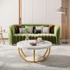 Tribesigns Round Coffee Table, 2 Tier Modern Coffee Table W/ Faux White Marble
