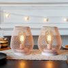 Pink Metal Battery-Operated Indoor Lantern Set w/ LED Bulbs