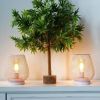 Pink Metal Battery-Operated Indoor Lantern Set w/ LED Bulbs