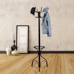 Vintage Black Metal Coat Rack Tree Stand by Hooya
