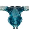 Small Saluting Man Resin Sculpture 17" Wide x 10.5" Tall // Clear Blue