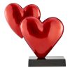 Double Heart Sculpture // Metallic Red by Finesse Decor
