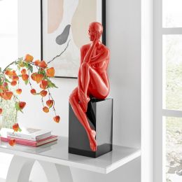 Antoinette Doll Sculpture with Black Base // Glossy Red by Finesse Decor