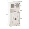 Modern LED Four-Door Storage Cabinet w/ Transparent Acrylic Doors